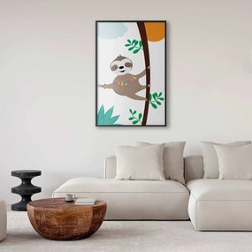 Plakat Wesoły leniwiec 21x30 cm z ramą czarną bez marginesu ARTGEIST B