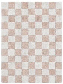 Jasnoróżowo-kremowy bawełniany dywan tkany ręcznie odpowiedni do prania 120x160 cm Kitchen Tiles Rose – Lorena Canals