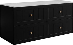 Zestaw mebli łazienkowych pod umywalkę, czarno-biała, 160 (2 x 80) x 46 x 58 cm , 3 kolory uchwytów w zestawie