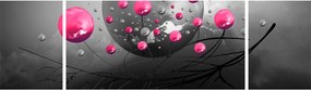 Obraz różowych abstrakcyjnych kul (170x50 cm)