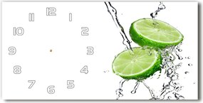 Zegar ścienny szklany cichy Limonki i woda