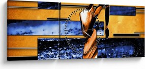 Obraz obrazu abstrakcyjnego (z zegarem) (90x30 cm)