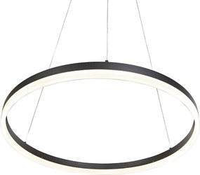 Designerska lampa wisząca czarna 60 cm z LED 3-stopniowy ściemniacz - Anello