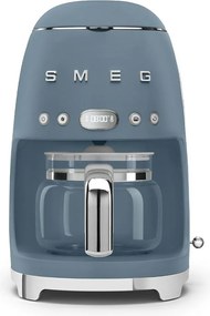 Programowalny ekspres przelewowy Smeg 10 filiżanek 1050W retro design burzowy niebieski z dzbankiem szklanym i regulowaną intensywnością