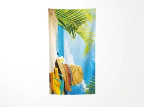 Ręcznik plażowy XXL szybkoschnący SANDORA kolorowy 150 x 210 cm, 100% mikrofibra