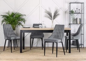 Elegancki rozkładany stół Dritto 160-230x80 do jadalni z płyty laminowanej w kolorze dąb artisan / czarny