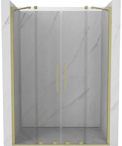 Mexen Velar Duo drzwi prysznicowe rozsuwane 160 cm, transparent, złote szczotkowane - 871-160-000-02-55