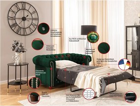 Zielona aksamitna rozkładana sofa 148 cm York Blik – Ropez