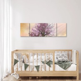 Obraz kwitnącego drzewa na szczycie wzgórza (170x50 cm)