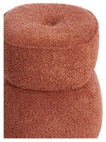 Pomarańczowy puf z materiału bouclé Leyla – Light &amp; Living