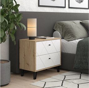 Stolik nocny dąb rzemieślniczy 66x36x60.2 nizza