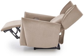Fotel wypoczynkowy elektrycznie rozkładany beżowy GELATO