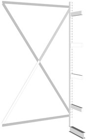META Regał wspornikowy, jednostronny, 535 kg, 2500 x 1330 x 630 mm, dodatkowy