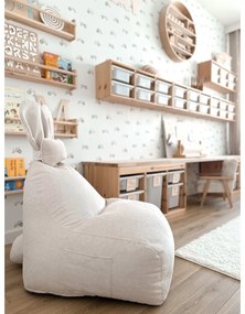 Beżowy dziecięcy worek do siedzenia Funny Bunny – The Brooklyn Kids