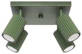 Plafon czteropunktowy KARBON 4 zielony oliwkowy kwadratowy SOLLUX  LIGHTING