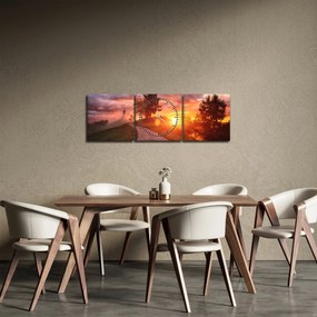 Obraz - Jamnik, Słowenia (z zegarem) (90x30 cm)