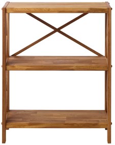 Regał z litego drewna dębowego w naturalnym kolorze 70x87 cm X-Shelf – Unique Furniture