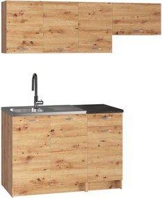 Mały komplet szafek kuchennych dąb artisan - Sevito 3S