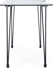 Biurko ze szklanym blatem 60x120 cm Rondo – Bizzotto