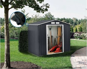 Metalowa szopa ogrodowa "Vegas" 5,29 m² z rynną - Szara