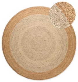 Okrągły dywan z juty dwustronny/tkany ręcznie w kolorze kości słoniowej ø 100 cm Jutta Ivory – Hanse Home