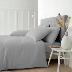 Szara flanelowa pościel dwuosobowa 230x220 cm Brushed – Catherine Lansfield