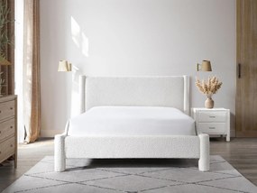Łóżko 140 x 190 cm - Bukla - Biały - CONOMO