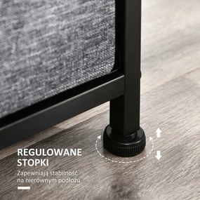 HOMCOM Komoda z 8 Szufladami z Tkaniny, 2 Duże, 6 Małe, Ramą Metalową, Zabezpieczenie Przed Przewróceniem, Szara