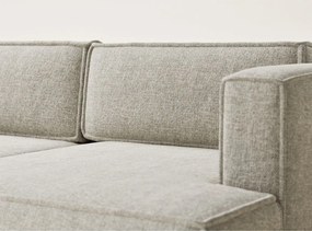 Beżowy rozkładany/ze schowkiem narożnik z tkaniny szenilowej (prawostronny/z szezlongiem) Velto – Maison de Rêve