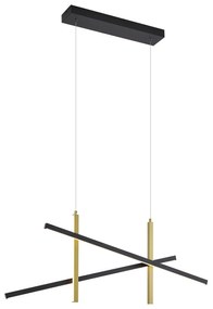 Designerska lampa wisząca X czarna ze złotem z LED z 3-stopniową regulacją - Joy Nowoczesny Oswietlenie wewnetrzne