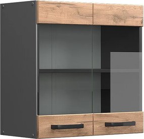 Szklana szafka kuchenna złoty dąb energetyczny 60x31x60 r-line