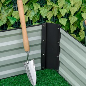 Outsunny Wysokie Grządki ze Stali, otwarte dno, łatwy montaż, 95 dł. x 90,5 szer. x 29,8 wys. cm, Szary