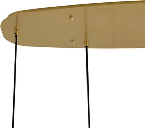 Lampa wisząca w stylu Hotel Chic mosiądz ze szkłem w kolorze bursztynowym 5-punktowa - Gus