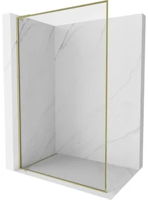 Mexen Kioto-XF L ścianka prysznicowa Walk-in z ramką 50 x 202 cm, transparent 10 mm, złota - 800-050-174-50-00-XF