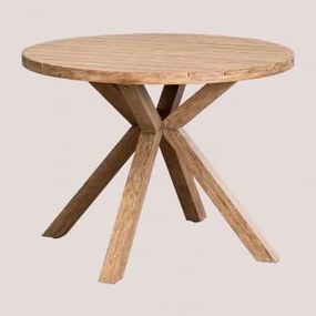 Okrągły Stół Ogrodowy Z Drewna Naele Ø100 Cm & Eucalyptus Brown - Sklum