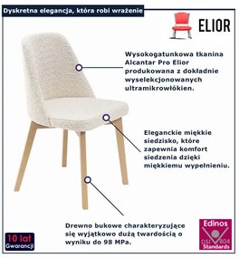 Krzesło jasnoszare nowoczesne na bukowych nogach T9-L50