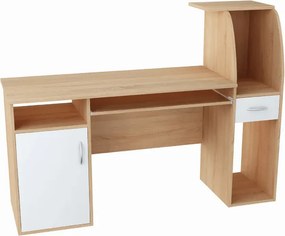 Skandynawskie biurko z nadstawką dąb sonoma + biały Z6-H61