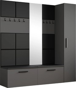 Masseno Garderoba MODULO 201,2/204/40 cm do Przedpokoju Nowoczesna Szara