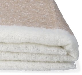 Koc ALLORA z przędzy boucle ecru 130x170 cm HOMLA