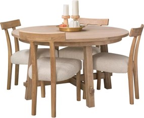 Masywny drewniany stół okrągły 137 cm jesionowy naturalne wybarwienie
