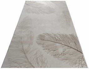 Dywan nowoczesny 3D Anett piórka beżowy 200 cm x 290 cm