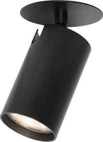 Nowoczesny podtynkowy reflektor czarny GU10 50 mm - Chels