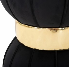 Stołek welurowy ze złotym detalem, Ø 40 cm