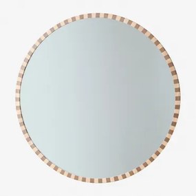 Okrągłe Lustro Ścienne Ø110 Cm Z Drewna Dębowego Sapeira Roble - Sklum