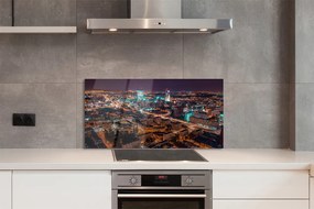 Szkło do Kuchni na Ścianę Nocna Panorama Stolicy