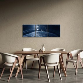 Obraz - Krople (z zegarem) (90x30 cm)