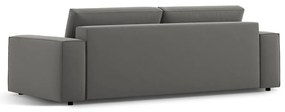 Jasnoszara aksamitna rozkładana/ze schowkiem sofa 247 cm Jodie – Micadoni