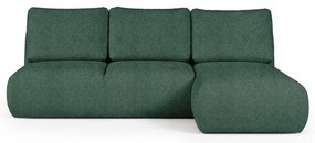 Zielony narożnik z materiału bouclé (prawostronny/z szezlongiem) Mirel – Rodier