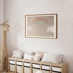 Plakat Tęcza w deszczu 30x21 cm z ramą złotą z marginesem ARTGEIST B