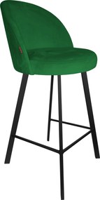 Hoker TRIX krzesło barowe tkanina Welur podstawa metalowa : Kolor nogi - Czarna profil, Kolor tkaniny - VELVET - MG25, Typ siedziska - Siedzisko stałe